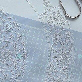 Perforated Stencil 40 cm. - Baba Nakkaş Rumi Lotus Motif Tile Plate Pattern