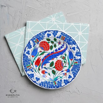 Perforated Stencil 30 cm. - 17th century Iznik Tile Pattern with Plant Motifs
