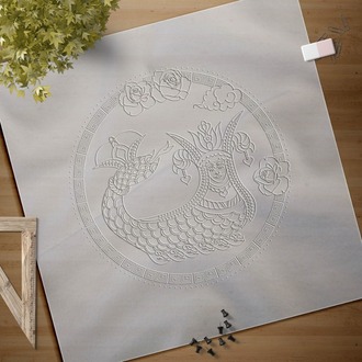 Perforated Stencil Set 5-Piece - Tile Pattern with Shahmaran Motif