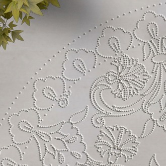 Perforated Stencil 30 cm. - Swirl Tile Plate Pattern with Plant Motifs