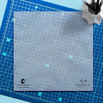 Perforated Stencil Set 4-Piece - Iznik Tile Pattern with Galleon Motif