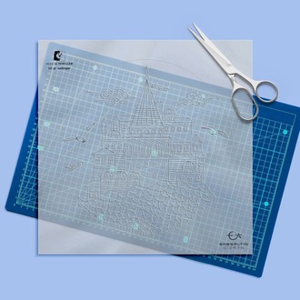 Perforated Stencil -  Istanbul Galata Tower Composition Tile Pattern