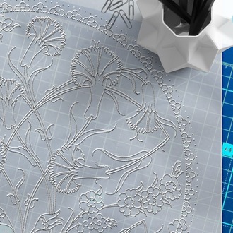Perforated Stencil 30 cm. - Iznik Tile Pattern with Claw Bouquet Motif