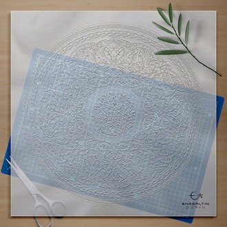 Perforated Stencil 43 cm. - Baba Nakkaş 1480 Classic Iznik Rumi Hatayi Tile Plate Pattern