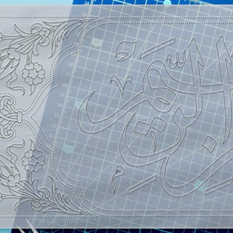 Perforated Stencil 20 x 60 cm. - Tulip Motif Arched Basmala Calligraphy Tile Pattern