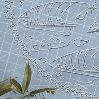 Perforated Stencil Set 4-Piece - Iznik Tile Pattern with Galleon Motif