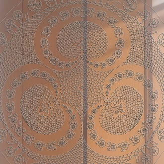 Perforated Stencil 30 cm. - Classic Iznik 1547 Triple Symmetric Rumi Crescent Motif Tile Pattern