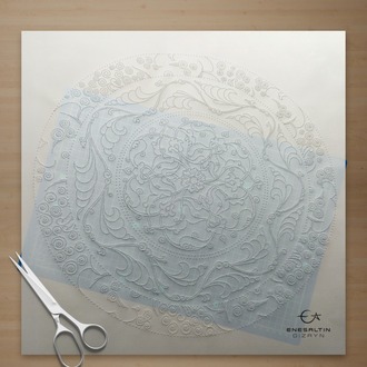 Perforated Stencil 30 cm. - Classical Iznik 16th century Rumi Ivy Border Tile Plate Pattern