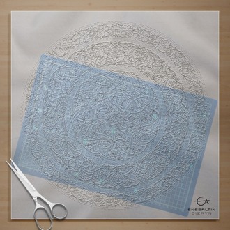 Perforated Stencil 40 / 43 cm - Baba Nakkaş 1480 Rumi Lotus Peony Tile Plate Pattern