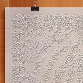 Perforated Stencil 40x60 cm. Oversized - Bordered Tree of Life Motif Tile Panel Pattern