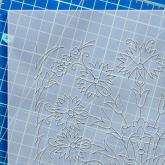 Perforated Stencil 20 x 20 cm. - Carnation Vase Tile Pattern