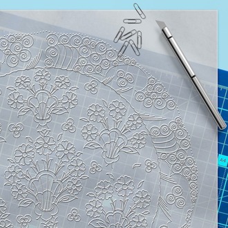 Perforated Stencil 30 cm. - Iznik Tile Pattern with Claw Bouquet Motif