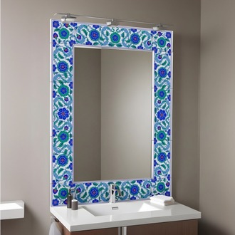 Perforated Stencil 10x80 + 10x40 cm. - Cloud and Penc Motif Mirror Frame Tile Pattern