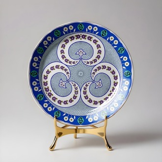 Perforated Stencil 30 cm. - Classic Iznik 1547 Triple Symmetric Rumi Crescent Motif Tile Pattern