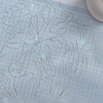 Perforated Stencil - Easy Motif Tulip and Rose Tile Plate Pattern