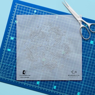 Perforated Stencil - Five Betta Fish Tile Pattern