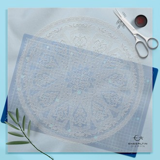 Perforated Stencil 40 cm. - Star Interlace / Seljuk Star Motif Tile Plate Pattern