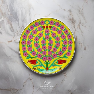 Perforated Stencil - Tile Plate Pattern with Tree of Life and Tulip Motif