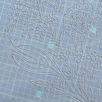 Perforated Stencil 25 cm. - Original Iznik 19th century Chrysanthemum Hyacinth Tulip Tile Pattern