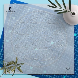 Perforated Stencil 30 cm. - Iznik Tile Pattern with Galleon Motif
