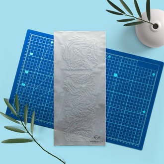 Şablon Desen 10x20 cm + 10x10 cm - Lale ve Hatayi Motifli Çini Karo Deseni