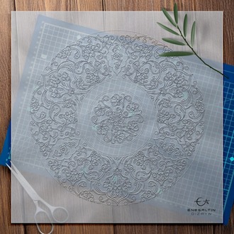 Şablon Desen 30 cm -   Klasik Üçlü Lotus Rumi Ulama Çini Deseni