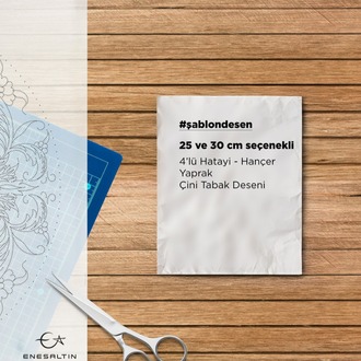Şablon Desen - Simetrik 4’lü Hatayi - Hançer YaprakÇini Tabak Deseni