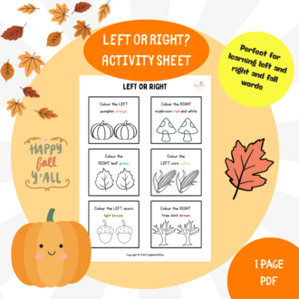Left or Right? Fall Activity Sheet