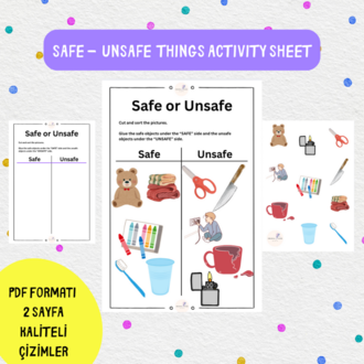  Safe or Unsafe Things - İngilizce Güvenli / Güvensiz Nesneler Aktivitesi