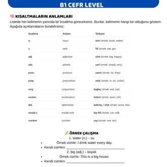 B1 SEVİYE ( Orta seviye )İNGİLİZCE KELİME LİSTESİ + QR KODLU DİNLEME