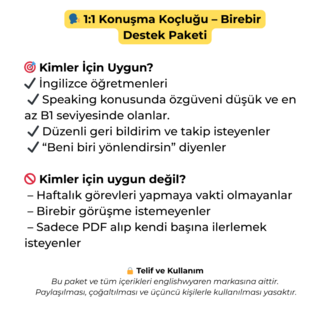 ️ 1:1 Konuşma Koçluğu – Birebir Destek Paketi