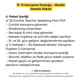️ 1:1 Konuşma Koçluğu – Birebir Destek Paketi
