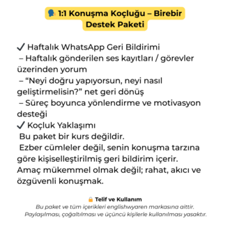 ️ 1:1 Konuşma Koçluğu – Birebir Destek Paketi