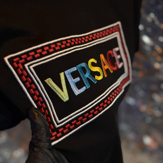 Versace nakış baskı gökkuşağı 2026 (ithal)