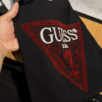 Guess flok baskı ultra premium 2026 siyah
