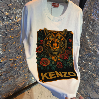 Kenzo kadife baskı beyaz premium