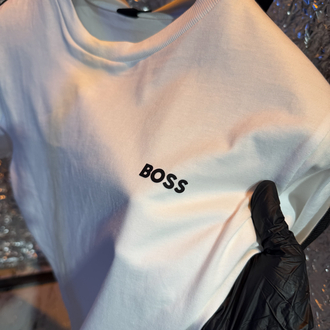 Boss kol detaylı premium beyaz (bayi modeli)