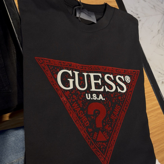 Guess flok baskı ultra premium 2026 siyah