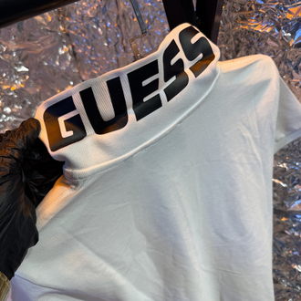 Guess yaka detaylı ultra premium beyaz
