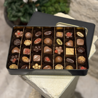 Lüks Metal Kutu Karışık Dolgulu Çikolata | 350 gr