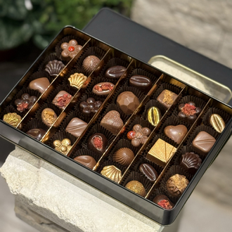 Lüks Metal Kutu Karışık Dolgulu Çikolata | 350 gr