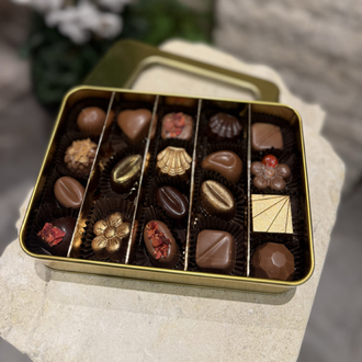 Lüks Metal Kutu Karışık Dolgulu Çikolata | 200 gr