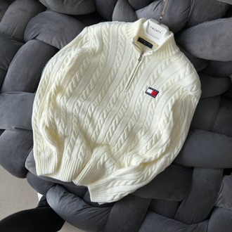 Tommy Hilfiger Yarım Fermuar Triko Premium