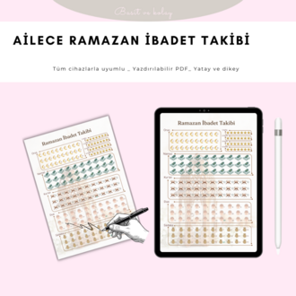 Ailece Ramazan İbadet Takibi | Yazdırılabilir PDF Set