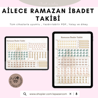 Ailece Ramazan İbadet Takibi | Yazdırılabilir PDF Set
