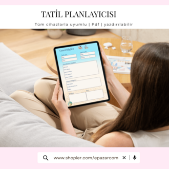 Dijital Tatil Planlayıcısı (10 Sayfa) – PDF | Yazdırılabilir | Tüm Cihazlara Uyumlu
