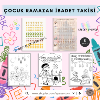 Çocuklar İçin Ramazan İbadet Takibi | Dijital Planner + Sticker Seti
