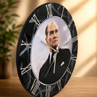 Kişiye Özel Epoksi Duvar Saati | 40 cm | El Yapımı | Fotoğraf, İsim ve Logolu Tasarım