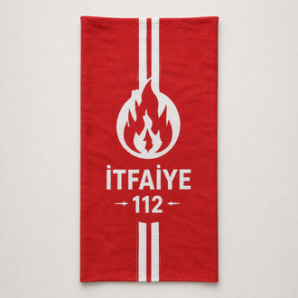 İtfaiye 112 Alev Desenli Kırmızı Buff Boyunluk