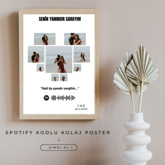 Spotify Kodlu Kolaj Poster (Çerçeveli)